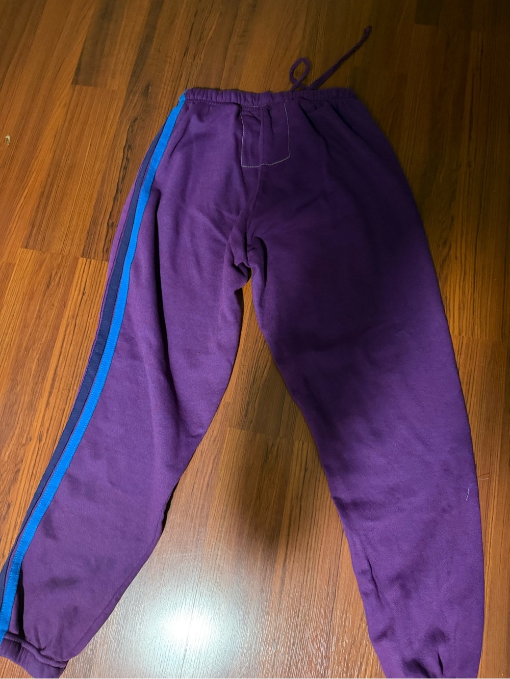 Aviator Nation Purple Track Pants with Pink and Teal Stripes - Picture 4 of 4